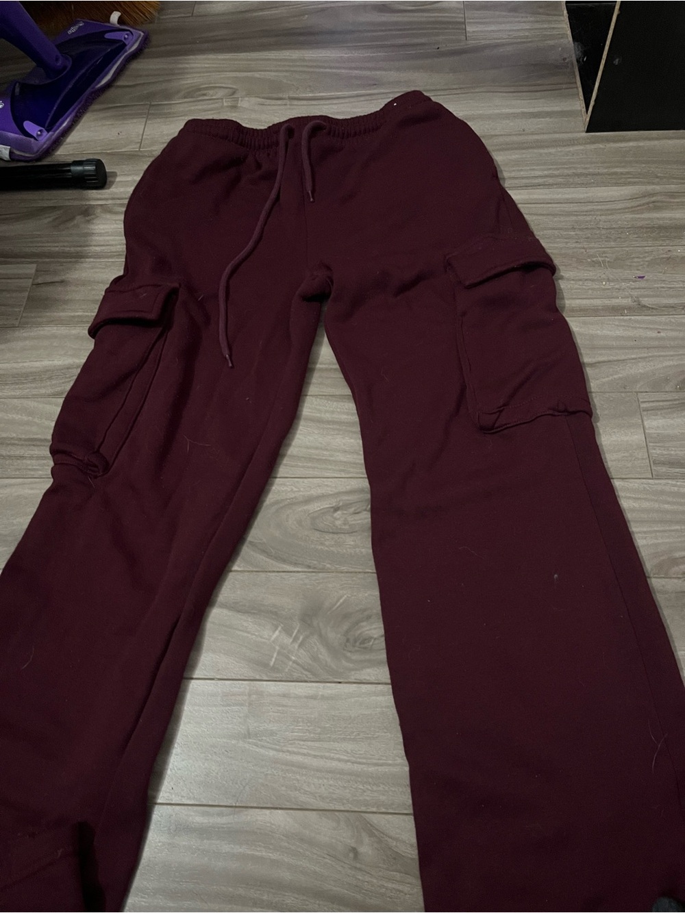 Maroon Cargo Pocket Sweatpants